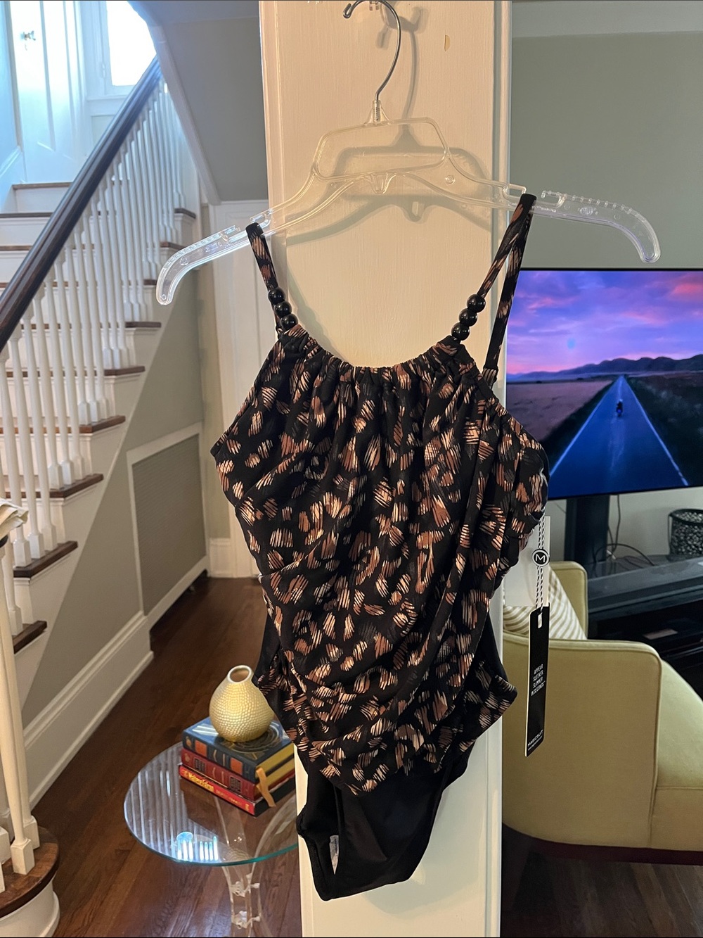 NWT Women’s Magicsuit Black Printed One Piece Swimsuit